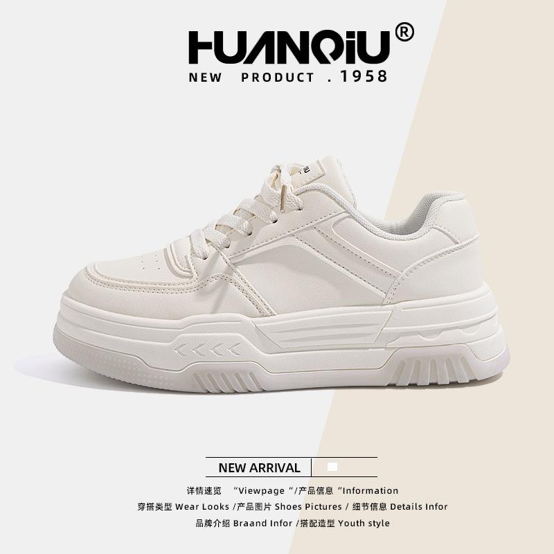 Global Thick Baseplate Shoes Women's 2025 Spring New Women's Shoes Versatile Casual Explosion White Shoes Women ZHQ5361-1