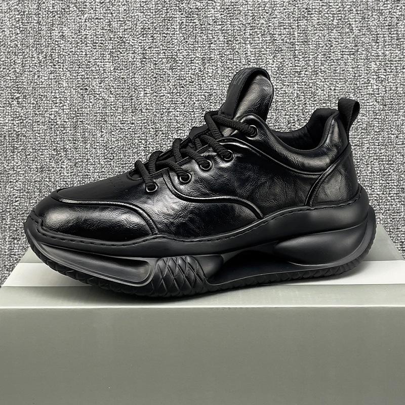 Европейская станция мужская обувь весна лето 2025 новые сетчатые папины туфли кожаные дышащие повседневные туфли на платформе спортивная обувь прилив