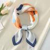 58 CM Summer New Simulation Silk Square Scarf Illustration Artistic Scarf Headband Women'S Decorative Versatile Small Headscarf
