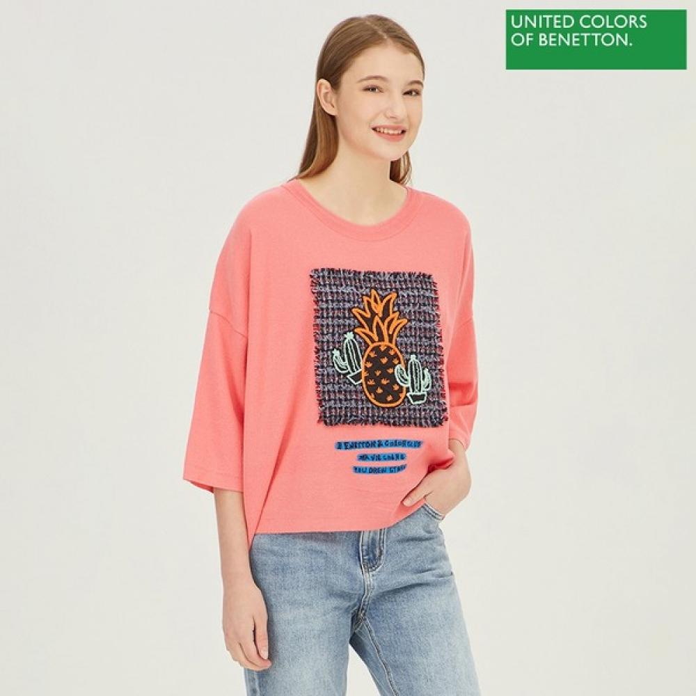 Benetton Benetton Ананасовый твидовый патч вязаный Bakp13241 Pk