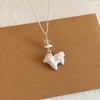 Metallic Finish Cute Lamb Choker Brushed Texture Sweater Long Chain  Chic Girls