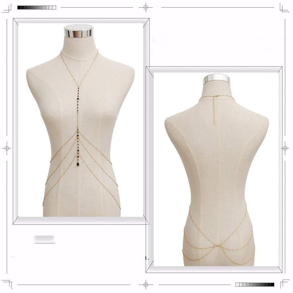 Аксессуары Индивидуальная кисточка Цепочка для тела Сексуальное многослойное ожерелье ручной работы с кристаллами Цепочка для одежды