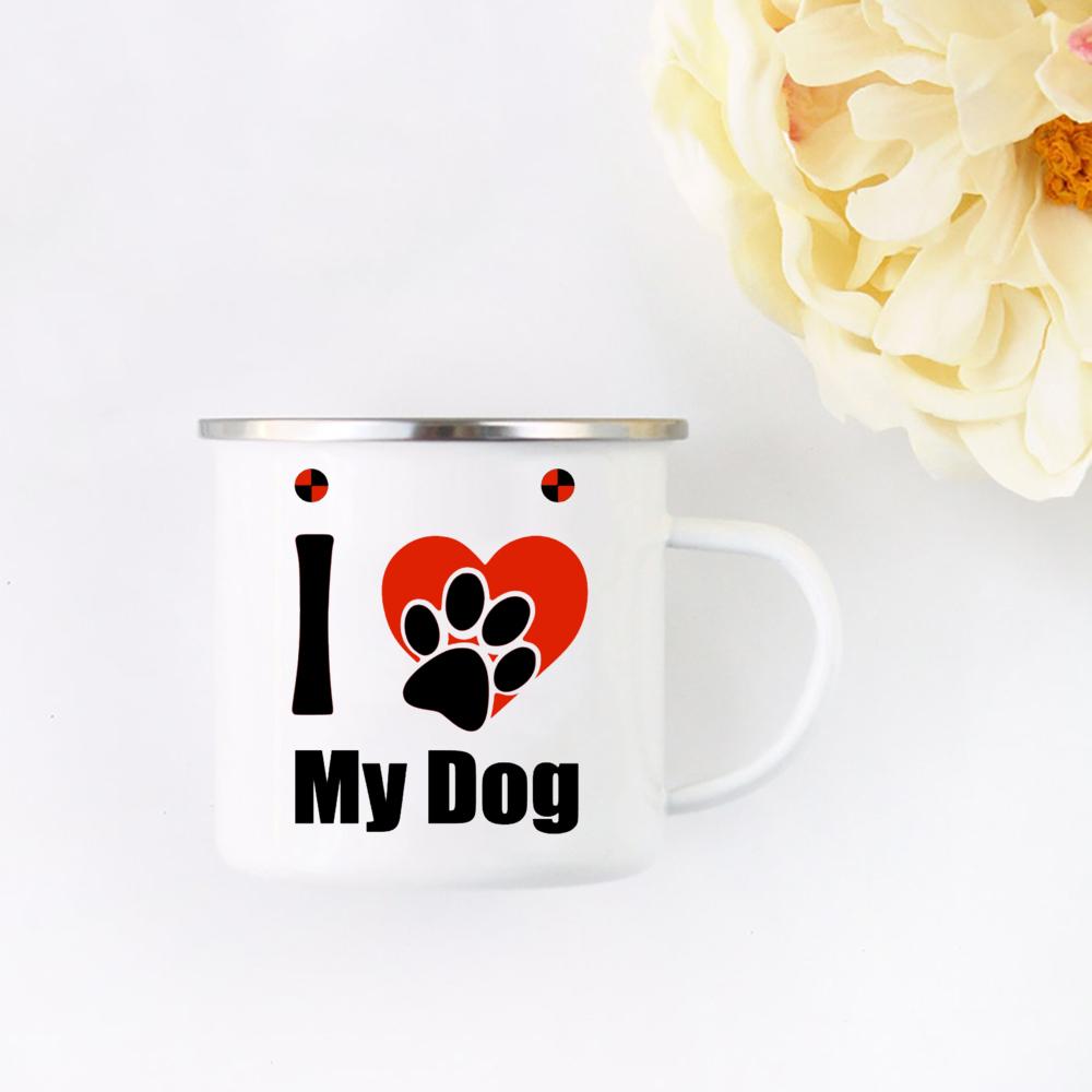 MY DOG IS MY Валентинка напечатана чашка для питья эмалированная ручка кофейные чашки вечеринка у костра кружка памятный подарок любимцу домашних животных