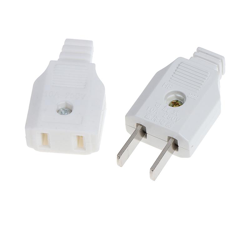 Us 2 плоских контакта переменного тока, штепсельная вилка, розетка, адаптер, провод
