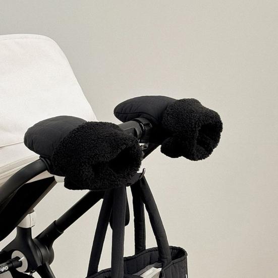 Зимние перчатки для коляски Водонепроницаемые Теплые муфты для рук Защита от холода и ветра Универсальные варежки с плюшевой подкладкой для малыша и родителей Прогулки Поездки за покупками