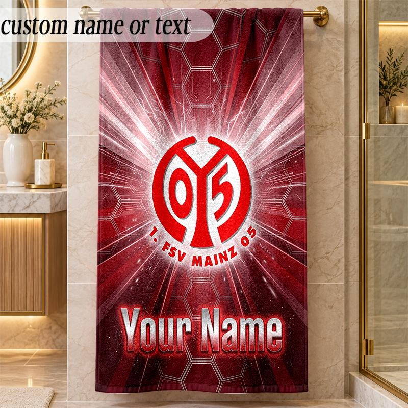 Beach TowelMainz 05 Custom Name Text Personalized Soft Towel for Beach Pool Indoor Home Decor Gift