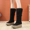 Мода 2024 года Новые осенние и зимние сапоги Ретро женские сапоги до колена с модными женскими сапогами на платформе