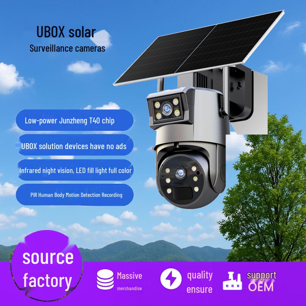 Dual Lens Solar-Powered 360° HD Panoramic Outdoor Monitor with Mobile Remote