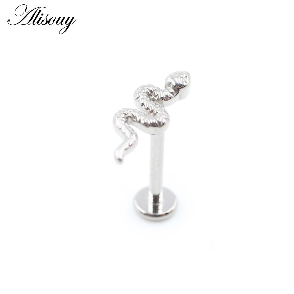 1 шт. титановая морская звезда, змея, ножницы, молоток, луна, циркон, лабрет, кольцо-гвоздик для губ, серьги для хряща уха, украшения для пирсинга тела