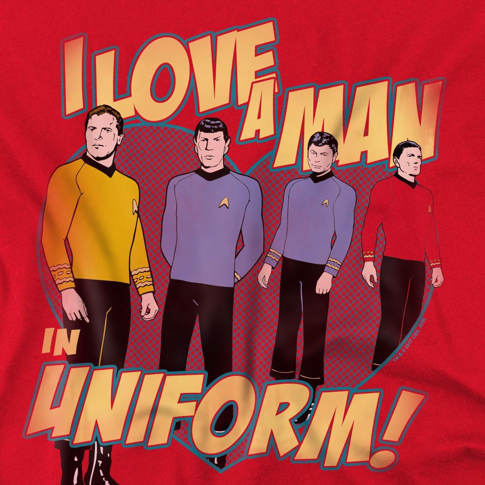 STAR TREK Mens Man In Uniform T-Shirt