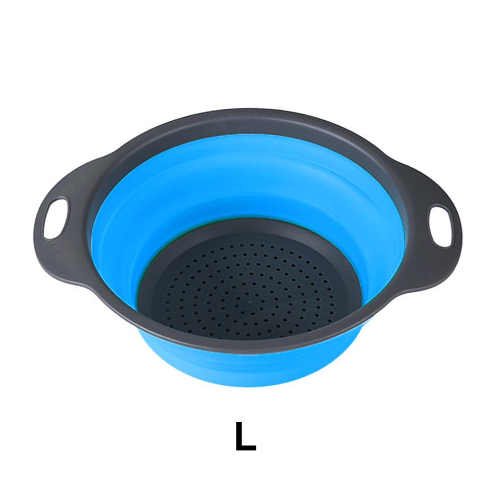 Складная эластичная корзина для слива Silicone World, корзина для мытья фруктов и овощей, дуршлаг, многоярусная сушилка, кухонные принадлежности