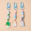 Lovely Enamel Animal Dinosaur Keychain Women Girls Handmade Beaded Key Ring Pendants for Handbag Decor DIY Jewelry Gift