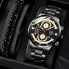 2pcs Set Fashion Mens Sports Watches Man Business Quartz Wristwatch Luxury Men Casual Clock Watch& Bracelet