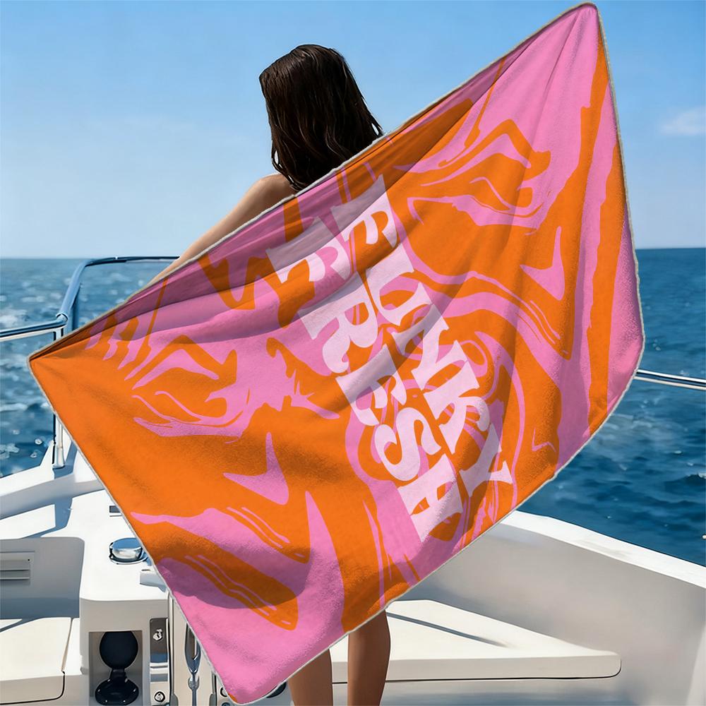 Floral Peace VerseBeach Towel Ultra-fine Fiber Quick Drying Absorbent Beach Swimming Vacationvacation Essentials Gifts