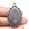 Pendant Polygram Jasper Gemstone Handmade Antique Silver Jewelry 2.25"