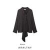 Araltay New Arrival Fashion Style Women's Clothing Fashion All-Match Casual Minimalist Bow Tie Collar Long Elegant Smock Top