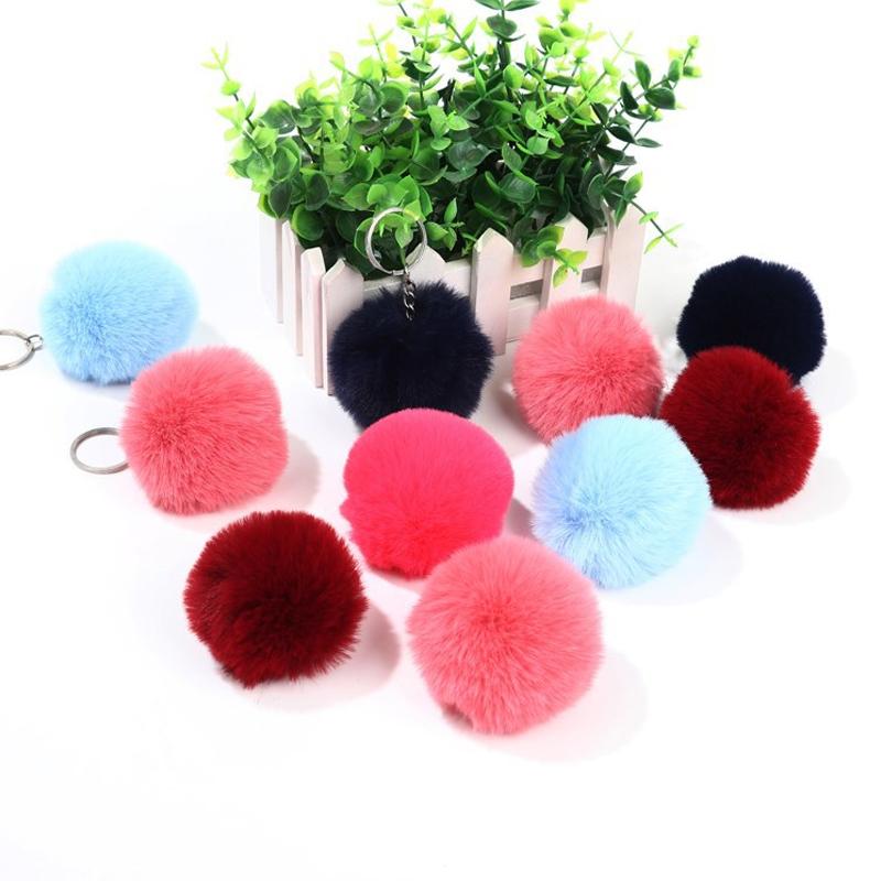 1PC Soft Fur Ball Pendant Key Chains Keychain Fur Fluffy Pendant Jewelry Decoration Women