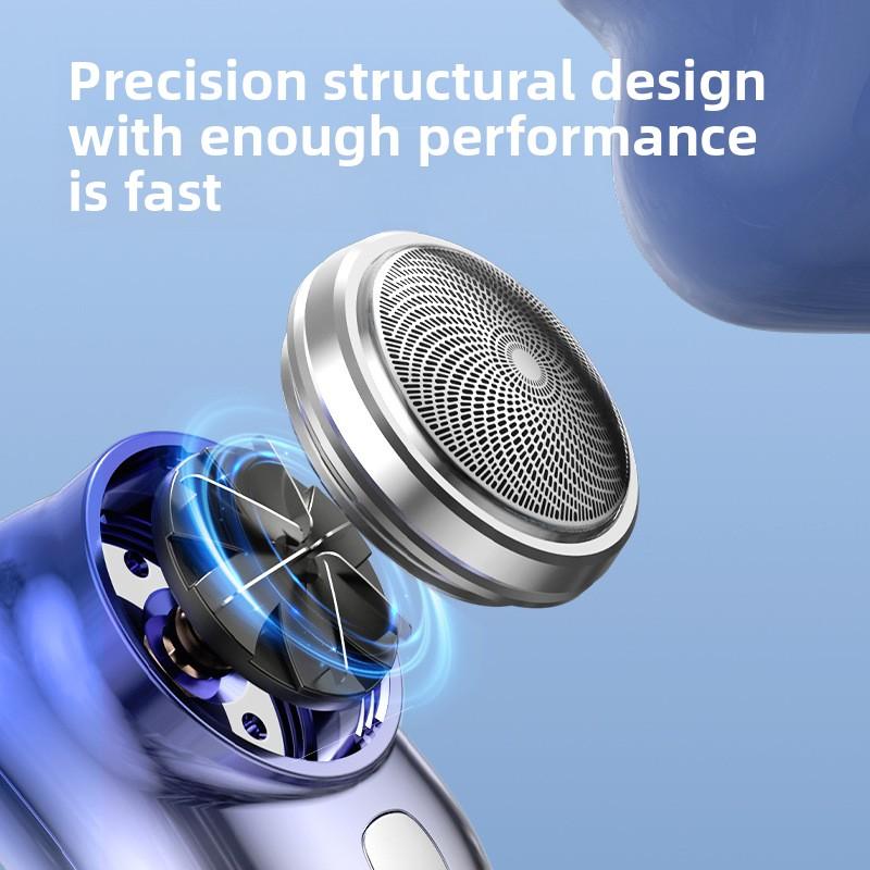 Светодиодная электрическая бритва, перезаряжаемая, маленькая, стальная, мужская, плавающая, с ножевой головкой, мини-бритва, нож для бороды