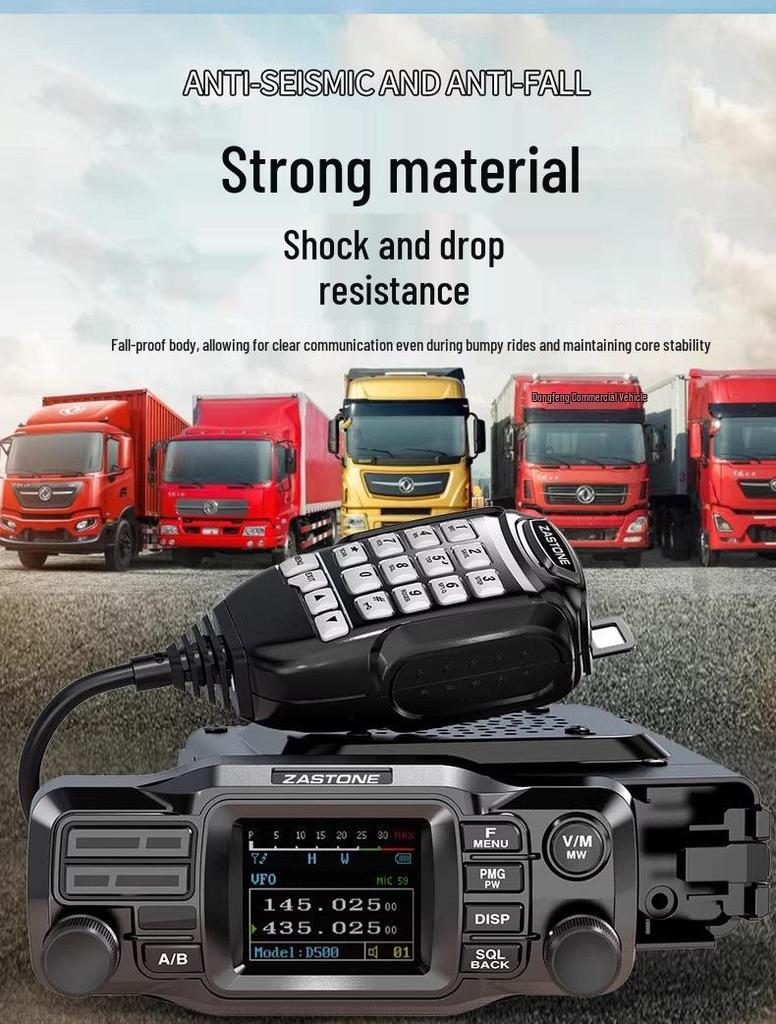 ZASTONE D500 25 Вт Мини-двухдиапазонная автомобильная радиостанция с разделяемой панелью для использования на бездорожье и в путешествиях