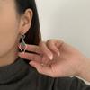 Diamond-shaped Titanium Steel Non-fading Earrings New Trendy Long Earrings Simple Net Red Earrings