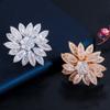 J0110 Exaggerated Celebrity Temperament Female Ring High-End Micro-Inlaid Zircon Flower Ring