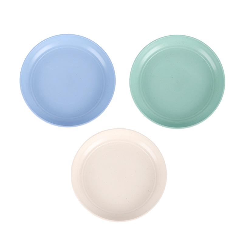Food Plate Lightweight Wheat Straw Plates Unbreakable Dinner Plates Dishwasher Microwave Safe BPA Free Plastic Dinner Plates