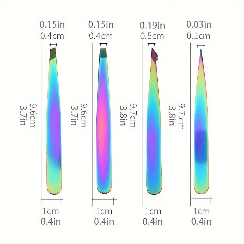 Цветные прецизионные пинцеты для бровей из нержавеющей стали - Профессиональный инструмент для выщипывания и подстригания волос для идеальной формы бровей