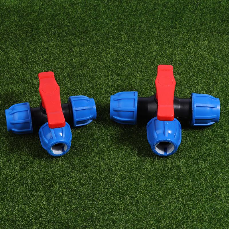 Garden 20/25/32MM PE 3-Way Ball Valve Tube Tap Water Splitter Plastic Quick Valve Connector Irrigation Water Pipe Fittings