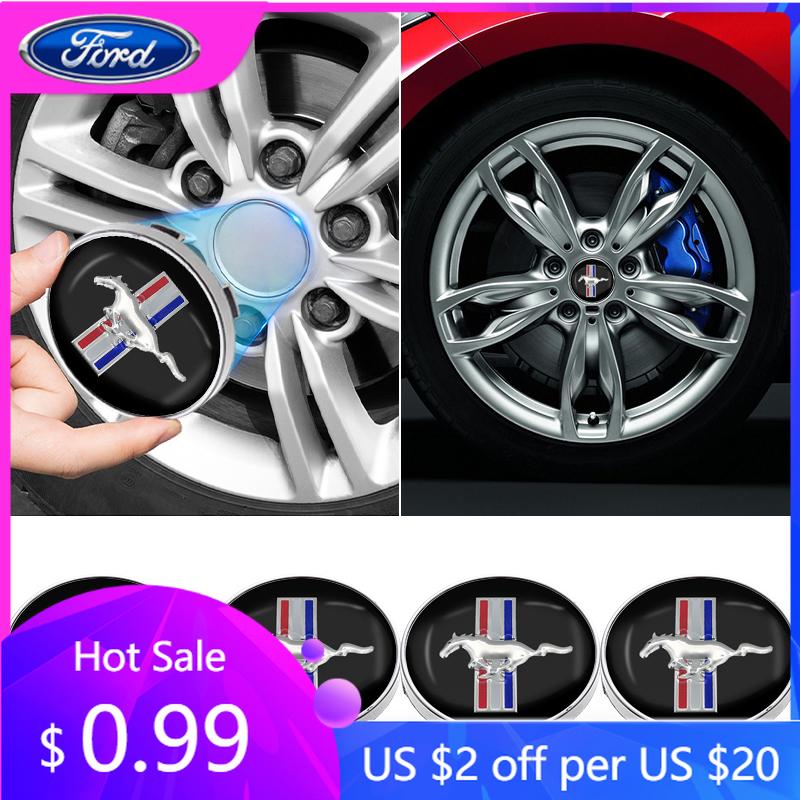 Car Sticker 4Pcs Auto Badge Wheel Center Hub Caps Rim Caps Covers Accessories For Ford Mustang 2015 2017 2018 2005 2006 2007 200