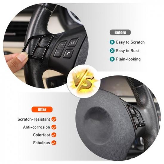 Glossy Black Steering Wheel Button Cover Trim For BMW 3 Series E90 E92 E93 05-12