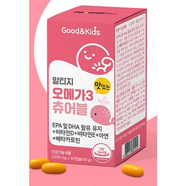 Good & Kids Delicious Omega 3 Chewables, 90 таблеток, 1 шт., корейская незаменимая здоровая пища