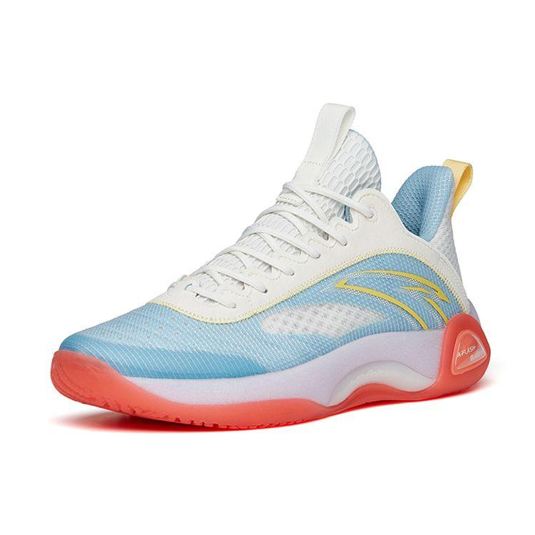 Anta Cement Bubble 2.0 Non-Slip Low-Top Basketball Shoes Men Sneakers White Blue Jelly-Blue 112221610-5