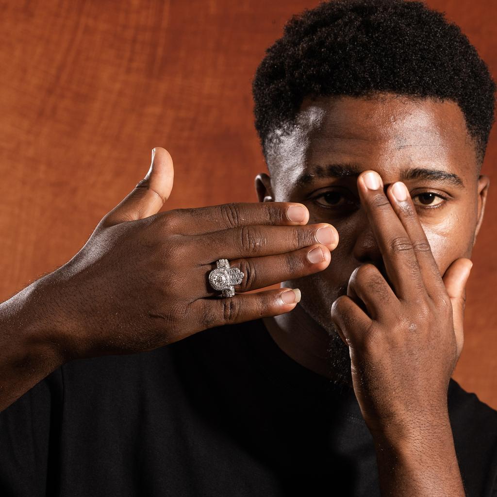 Хип-Хоп Gumeng Мужское кольцо с цирконом Модное Классическое Кольцо Ладонь Фатимы Хип-Хоп Персональность Ювелирные изделия Партия