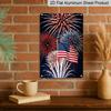 Плоский 2D Патриотический Металлический Знак "God Bless America", Алюминиевое Настенное Искусство 8×12 Дюймов, Дизайн с Американскими Флагами и Фейерверками, Прочный Декор для Дня Памяти