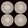 4 Pcs Crochet Doilies for Tables, 10 Inch Vintage Doilies for Furniture Round Cotton Placemats Knitted Tablecloth Corrugated Edge Place Mats for