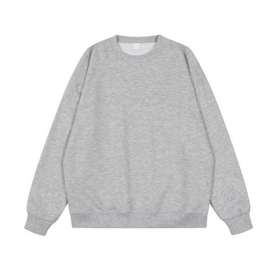 Осень-зима унисекс толстовка с круглым вырезом однотонная эластичная с длинными рукавами свободная