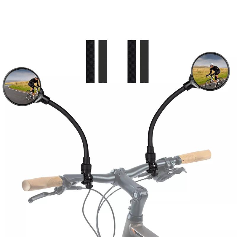 2Pcs Long Bicycle Rearview Handlebar Mirrors 360Fahrenheitor Mountain Road Bike Motorcycle Bendable Hose Adjustable Rearview Mirror