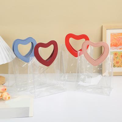 1 шт. Подарочный пакет DIY Прозрачный конфеты шоколад печенье упаковка день рождения в форме сердца ручка свадьба ПВХ творческие принадлежности для вечеринок