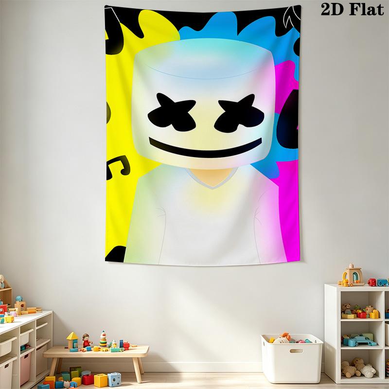 Marshmello-themed print Pattern Home Decor Tapestry, Wall Hanging, Decorative RV Wall Cloth.XGT0914018