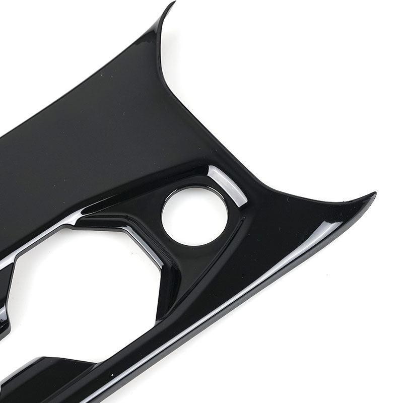For VW Polo ABS Car Center Control Gear Shift Panel Water Cup Holder Frame Cover Trim Carbon Texture / Bright Black