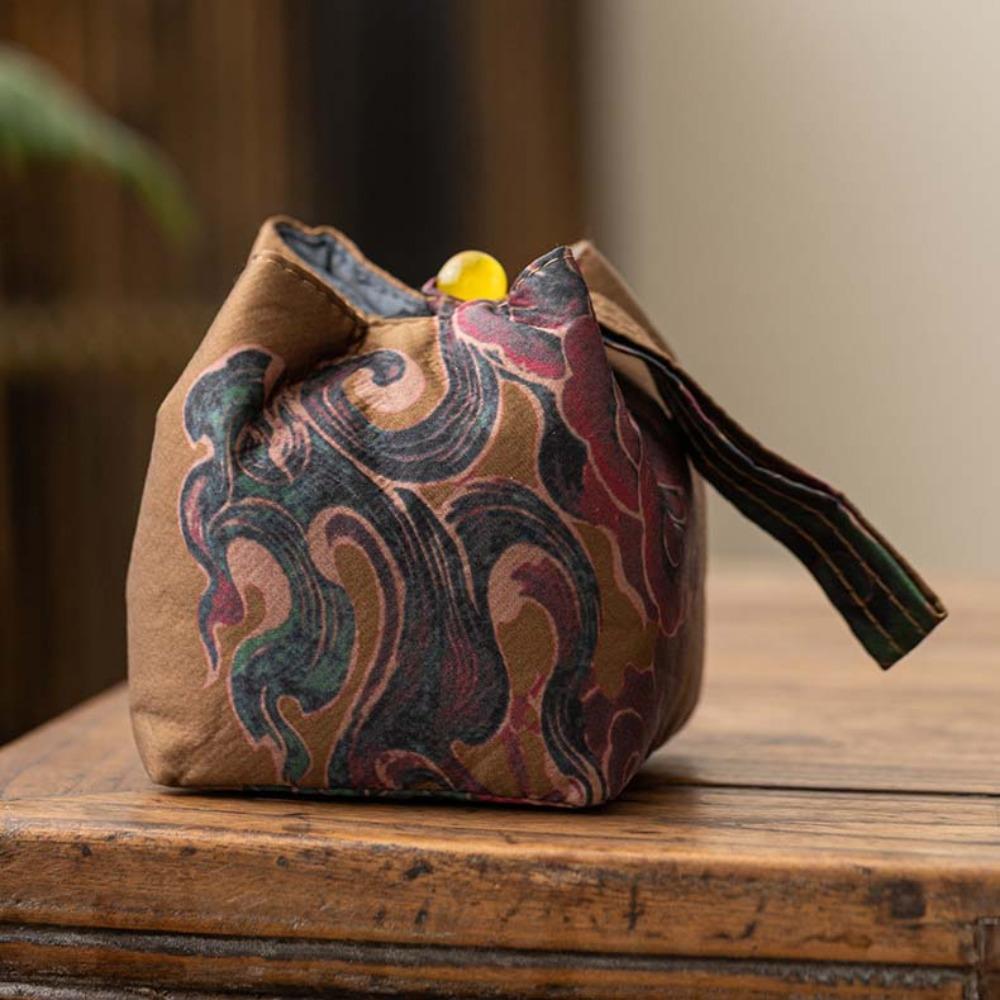 Ретро-мешок для чайника из ткани, переплетенный шелковой парчой, сумка из атласной ткани, сумка для хранения чайной чашки, дорожная сумка