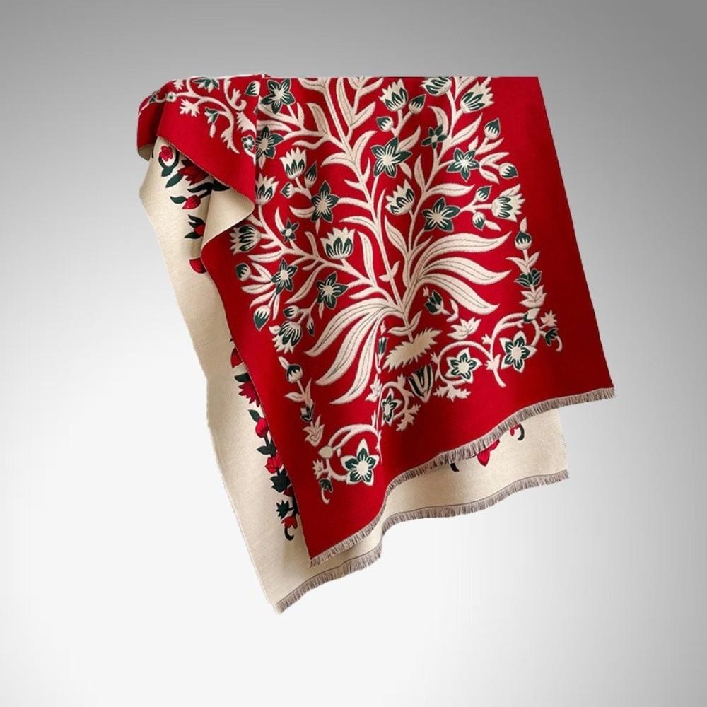 Tassel Design Blanket Scarf Floral Jacquard Winter Shawl Elegant Pashmina Shawl Outdoor Use