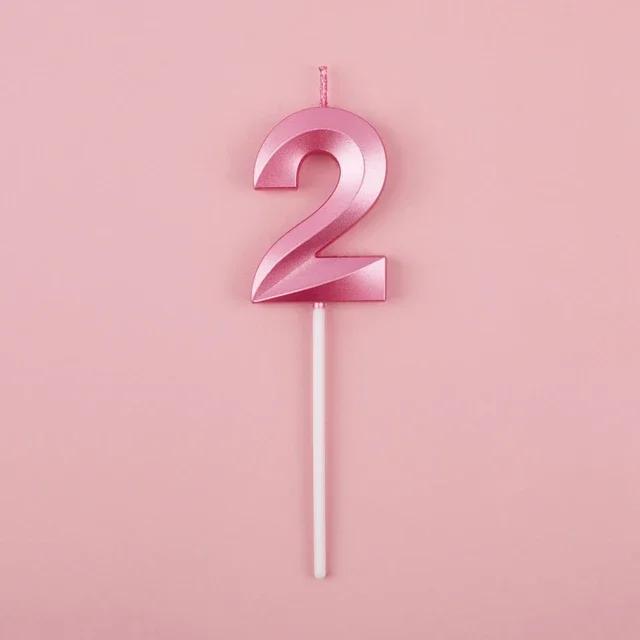 1pc Birthday Cake Topper Candles Blue Pink Birthday Digital Candle Memorial Day Party Cake Decor For Girl Boys Cake Accessories