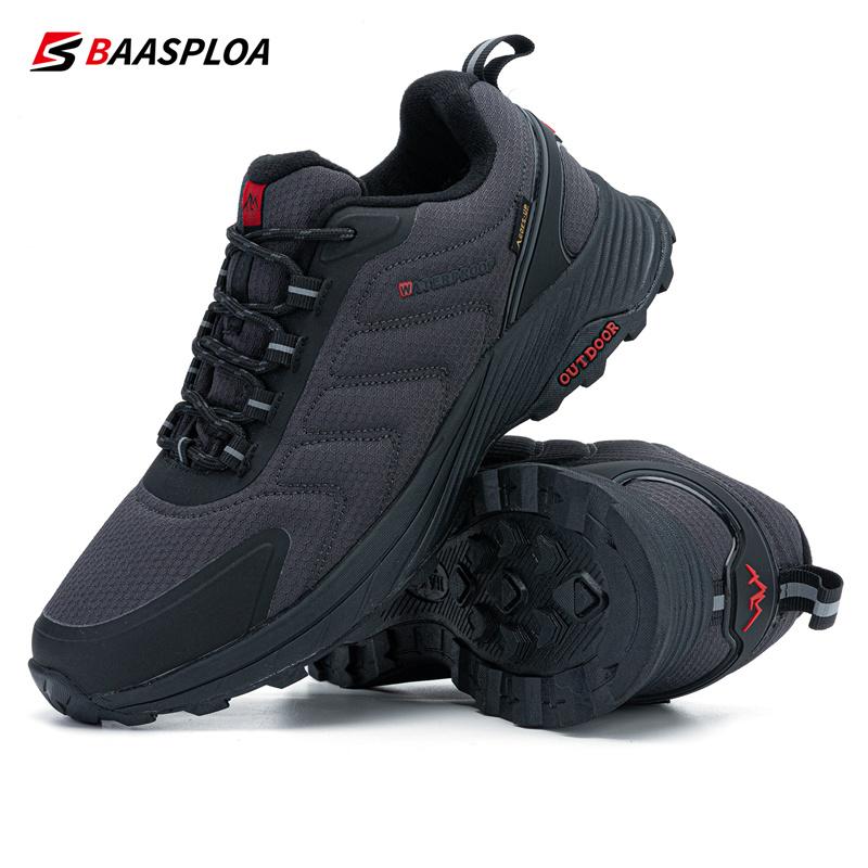 BAASPLOA Man Hiking Shoes Wear-Resistant Sneakers Non-slip Men Outdoor Sneaker Waterproof Light Male Walking Shoes Comforty 2022