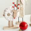 Wool Felt Nordic Ornaments Wood Christmas Tree Elk Old Man Snowman Sheep Felt Ornaments Xmas Decorations For Home Doll Decor