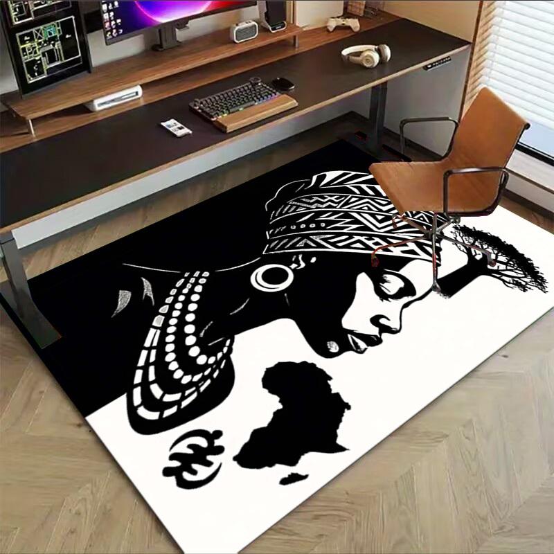 1PC African culture Non-Slip Floor carpet, suitable for Office, bedroomand playrooms. It can also be used as a sofa footrest cover-T35