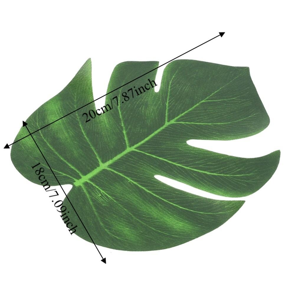 24pcs DIY Accessories Simulation Green Leaves Medium Size Artificial Monstera Leaves Home Decor