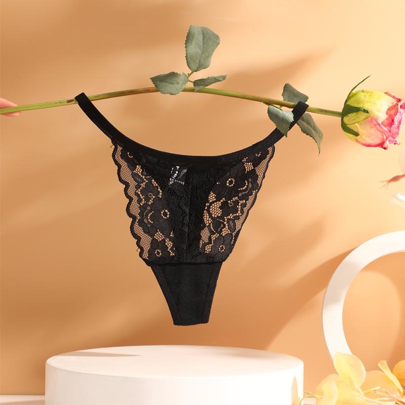 New 3Pcs/Set Sexy Lace Floral Panties For Women Low Waisted Thongs Briefs Sets Fashion Cozy Transparent Intimates Lingerie S-XL