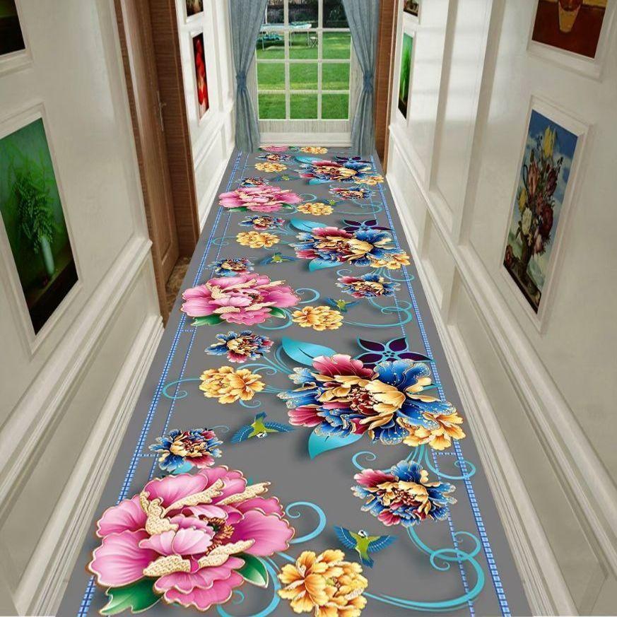 Classical European Lobby Long Hallway Stairs Luxury Carpet Hall Entrance Home Decor Corridor Aisle Runner Customable