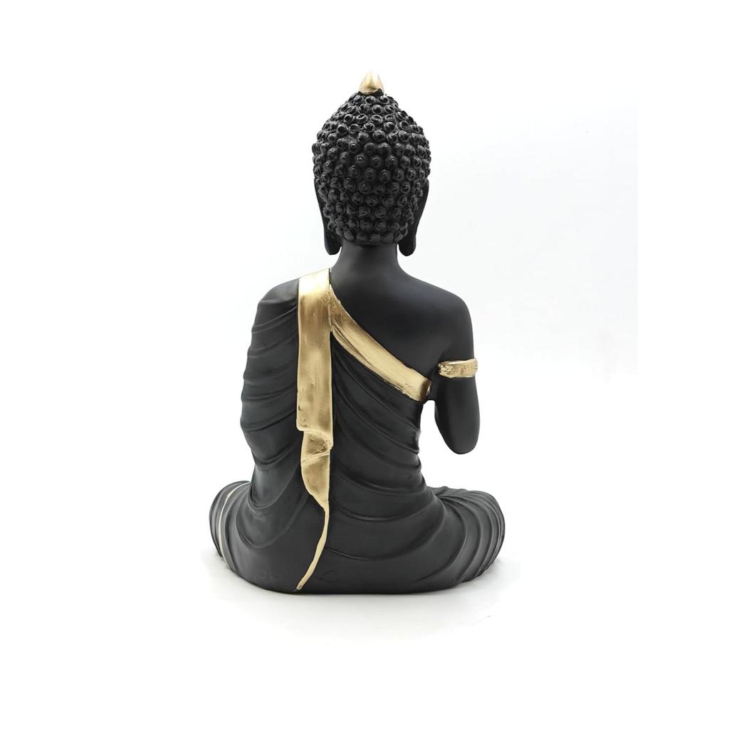 Статуя Будды из полистоуна, выставочный образец, идол с чайной свечой для домашнего декора и гостиной, уникальные выставочные образцы 1 фото (черный)